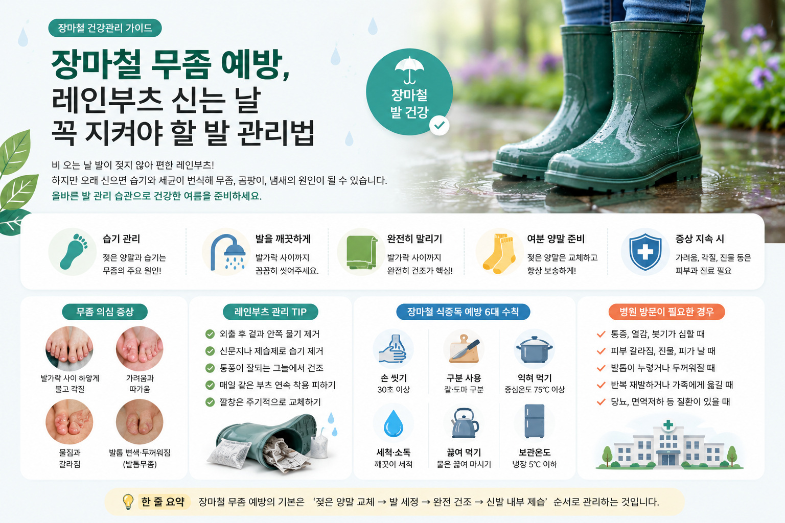 발가락 사이 가려움, 장마철 무좀일까? 증상과 예방법 정리