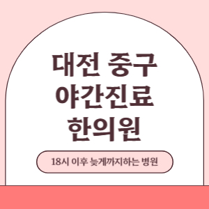 대전 중구 야간진료 한의원 병원 (18시 이후 늦게까지하는 병원)
