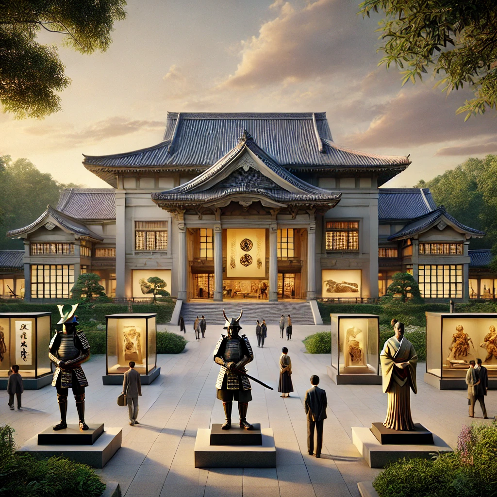 오카야마의 대표적인 박물관 외관 및 전시물 이미지