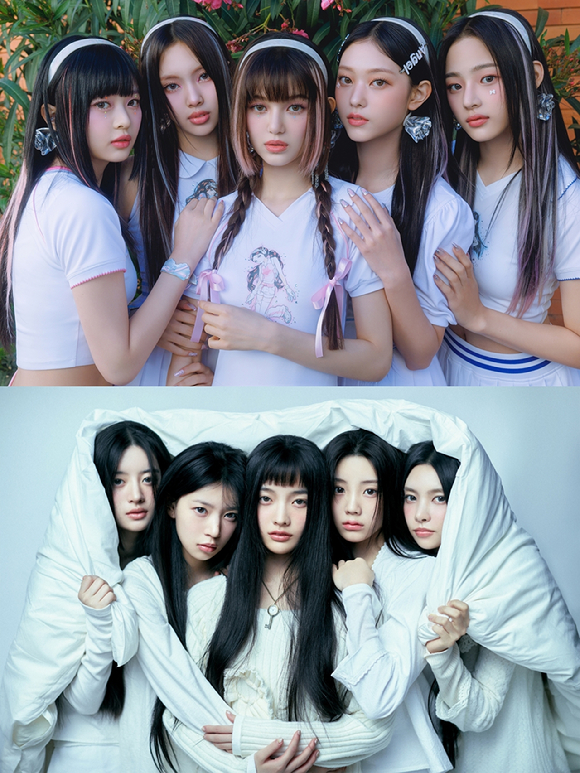 뉴진스 단체 이미지, 아일릿 단체 이미지 갈무리 [사진=어도어, 빌리프랩]