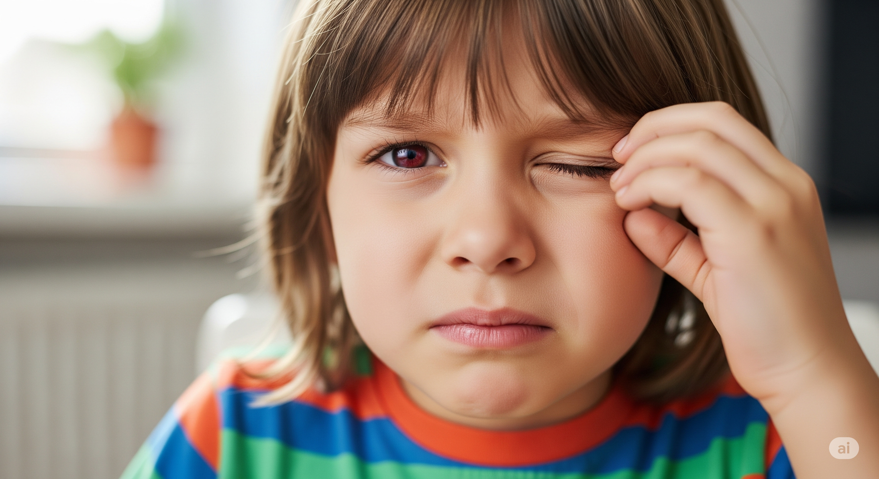 불편해 하고 있는 아이 이미지