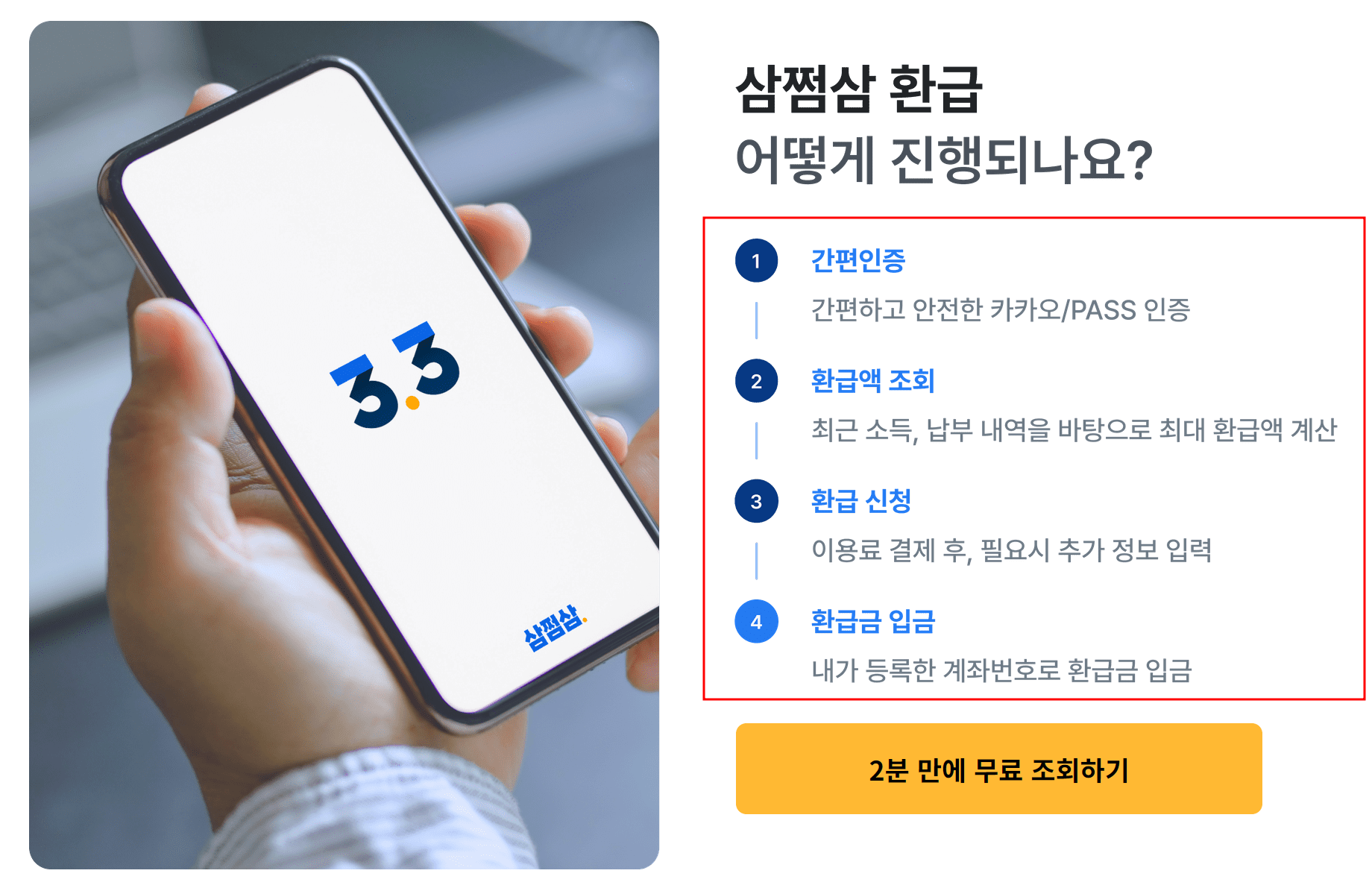 삼쩜삼 환급 진행 절차