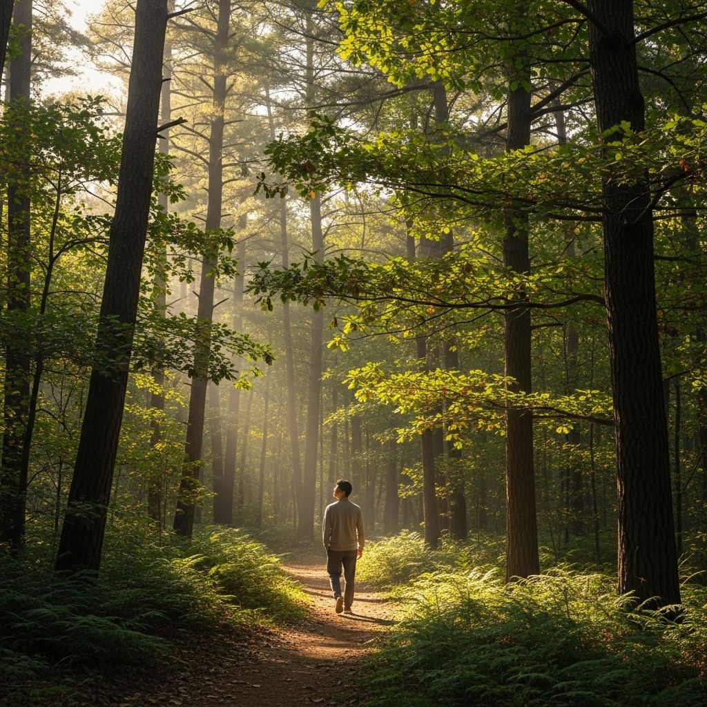 심야약국17&amp;#44; 숲에서 산책하는 남성