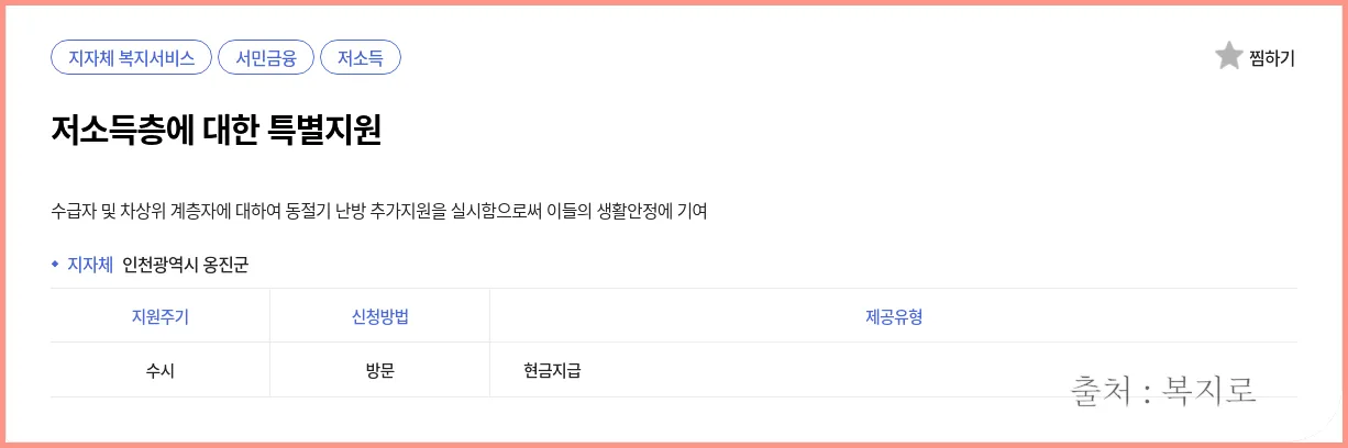 저소득층 지원