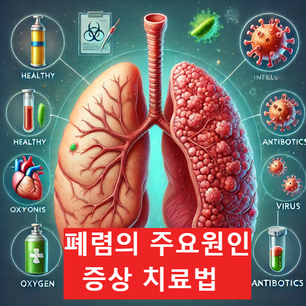 폐렴의 증상을 보여주는 폐 이미지