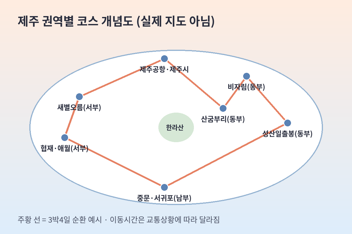 제주 권역별 코스 개념도