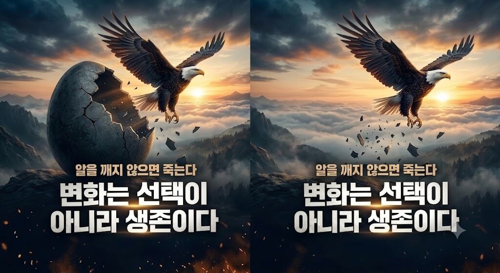 알에서 깨지 않으면 죽는다 이미지