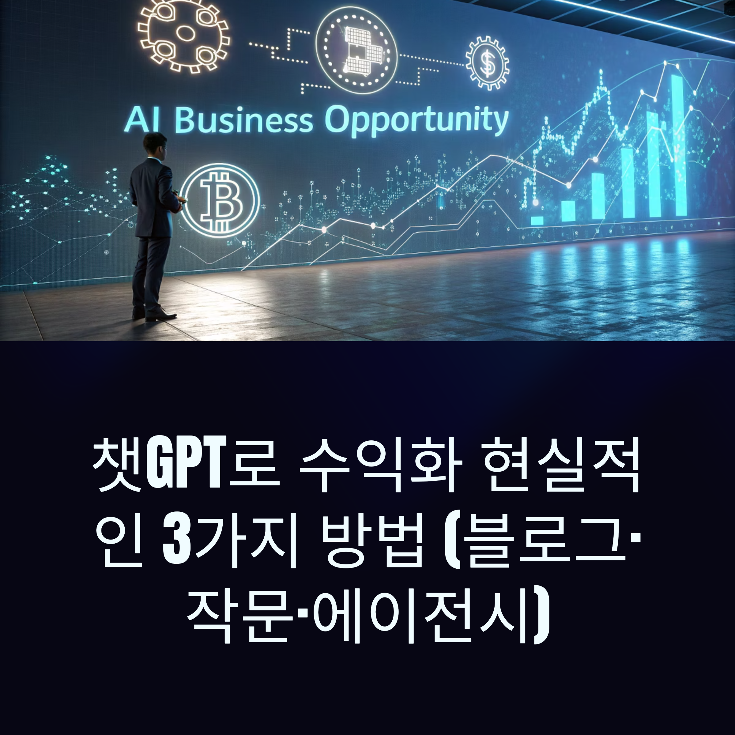 챗GPT로 수익 내는 현실적인 3가지 방법 (블로그·작문·에이전시) 썸네일 이미지