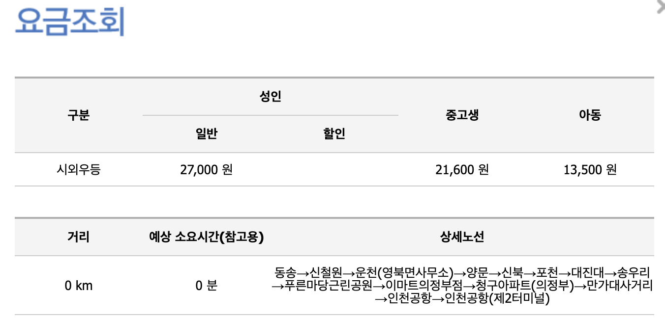 7600번 버스 공항버스 시간표 예매 예약 방법 7600 리무진 (동송~인천공항/ 철원 포천 의정부)(24년 10월 14일 변경) 최신시간표 2025