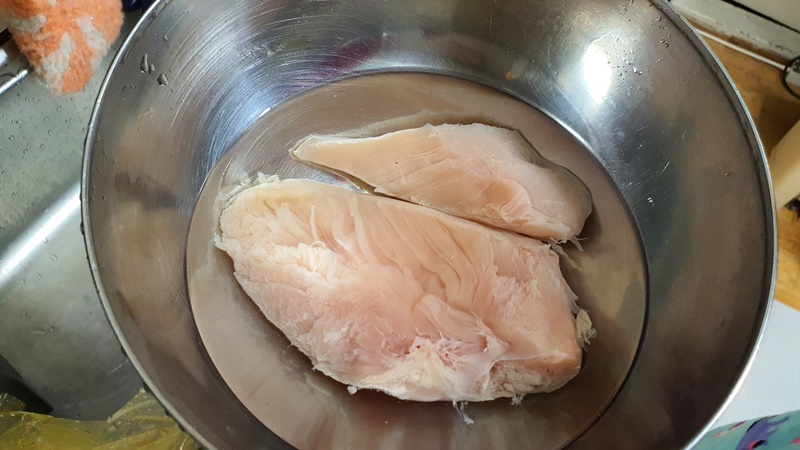 닭가슴살 준비과정