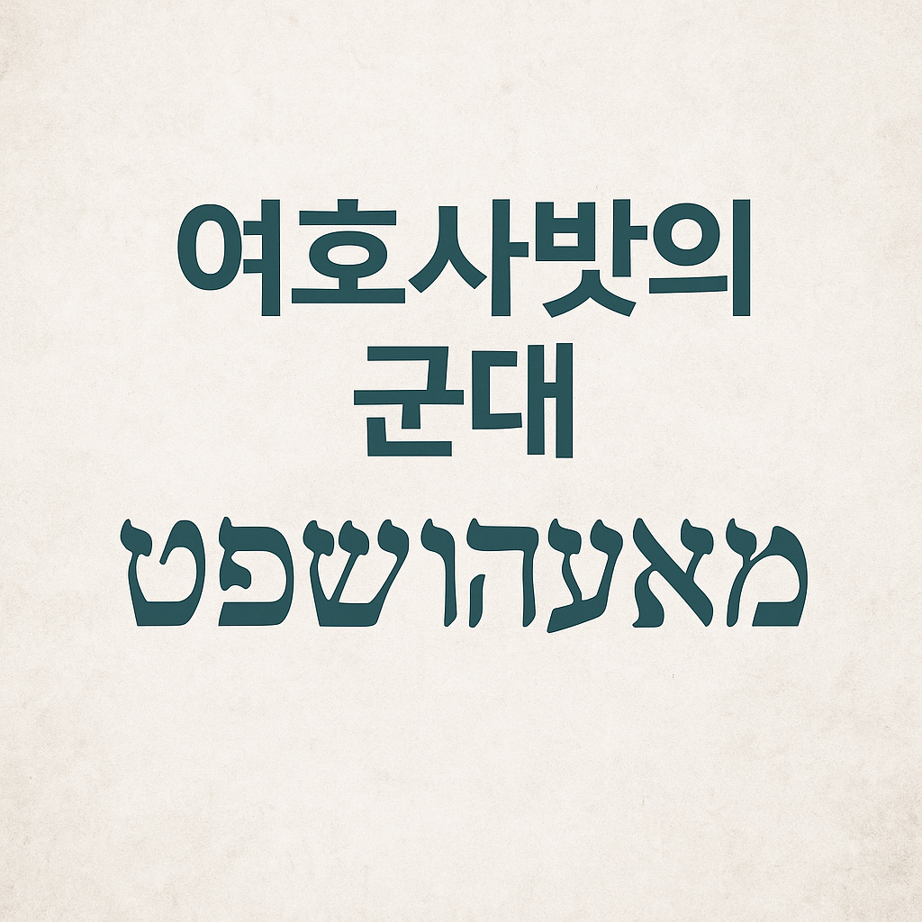 여호사밧의 뜻과 의미 하나님의 정의롭고 공의로운 판결