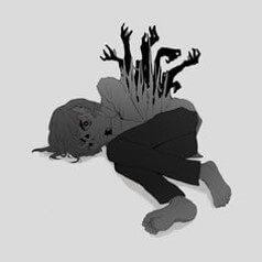 쓰러져있는-사람이-온갖-고통을-뒤집어쓰고-있는듯-괴로워하는-모습
