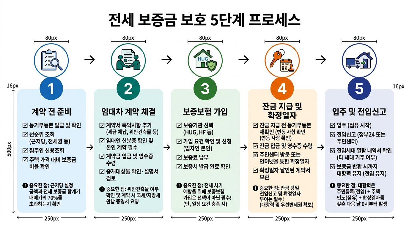 전세 보증금 보호 5단계
