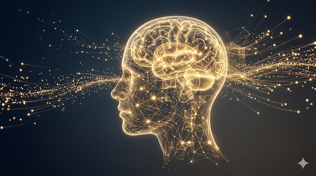 AI가 복잡한 신경망 데이터를 인간 친화적으로 가공하는 모습