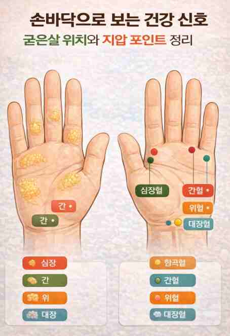 Palm health signs Arrange callus position and acupressure points