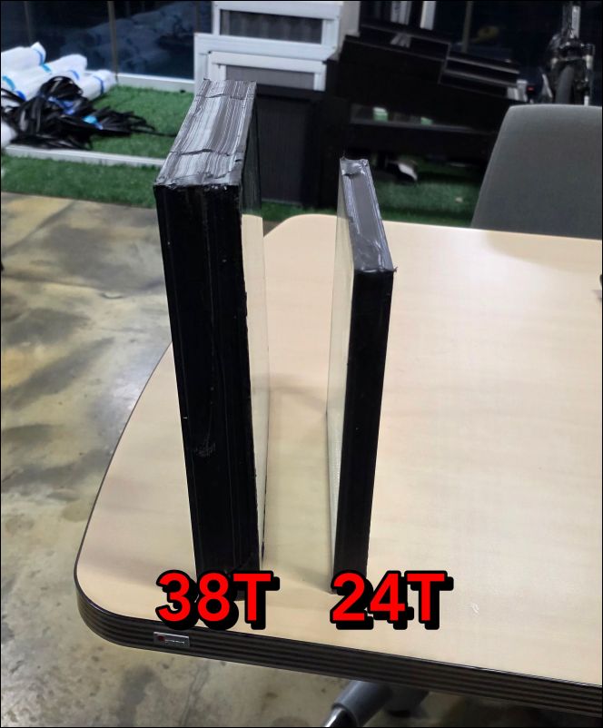 썬룸 프레임 두께 차이 비교