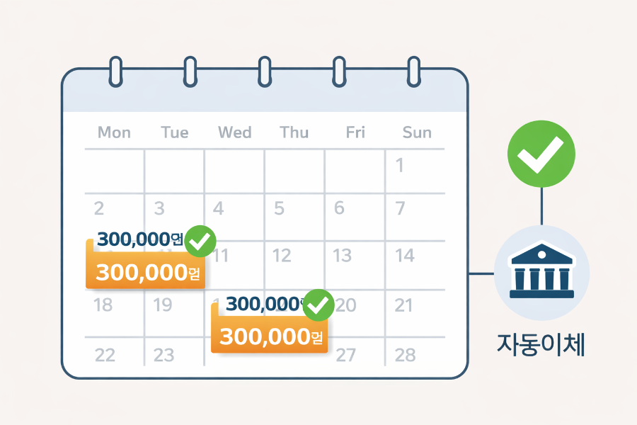 alt="아이 명의 적립식 투자 자동이체 설정 이미지"