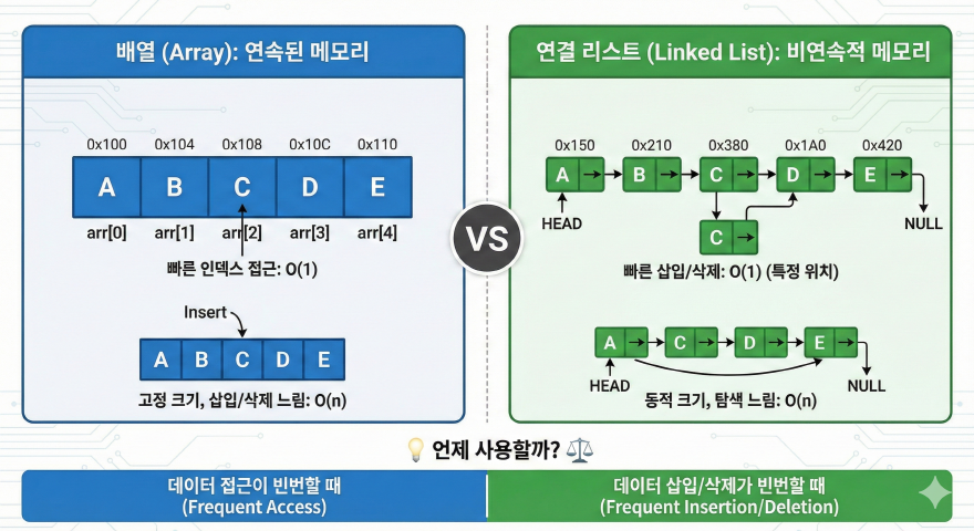 배열(Array) vs 연결 리스트(Linked List)