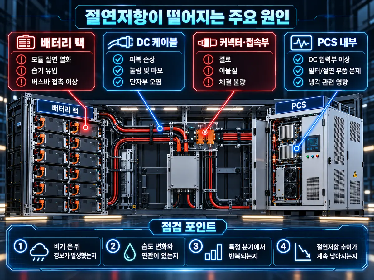 ESS 절연저항 저하 원인과 주요 점검 포인트