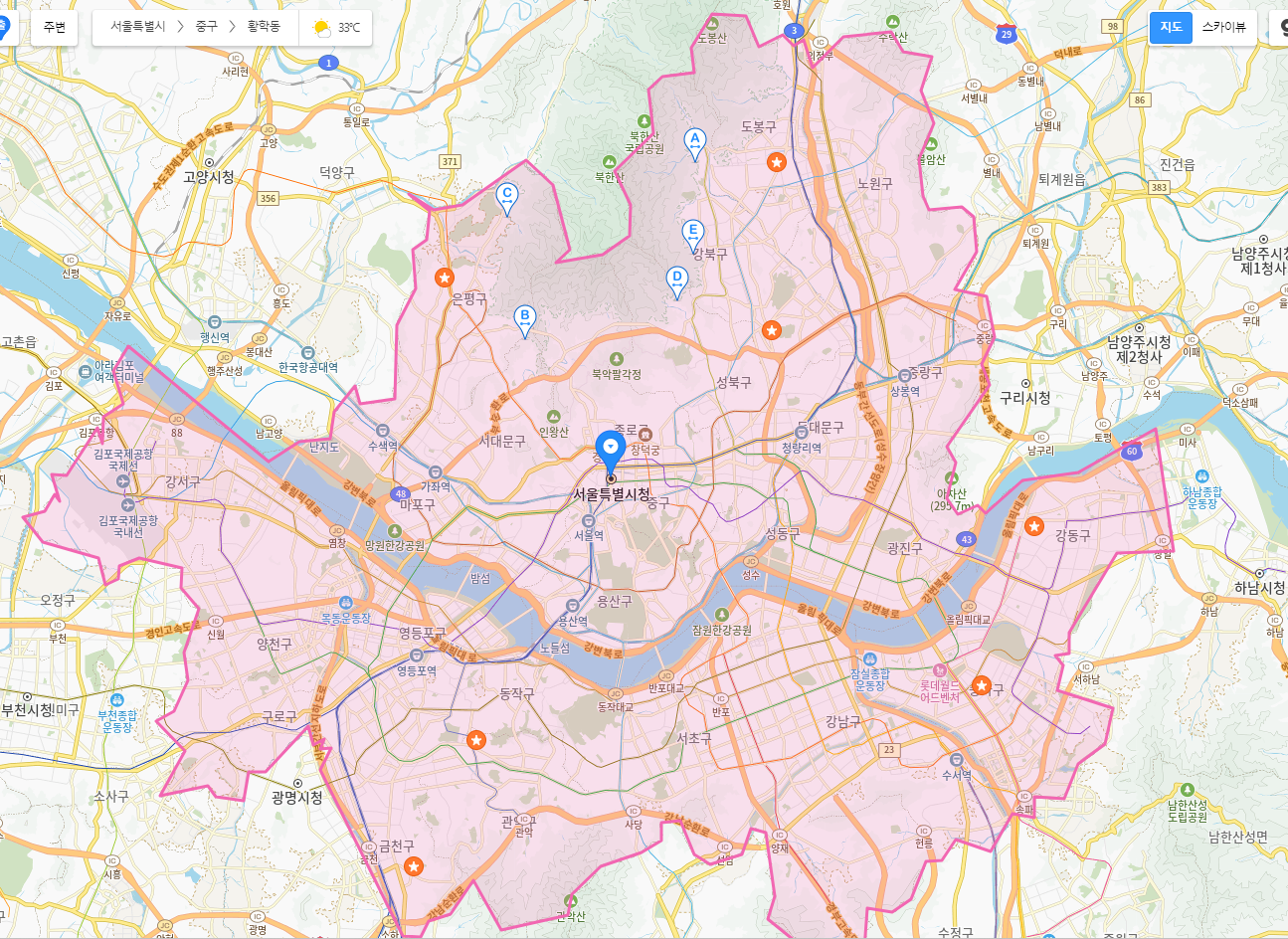 어린이집 지도 표기 이미지