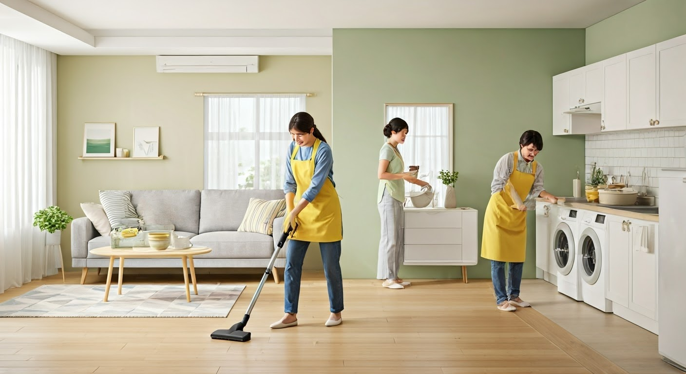 가사관리사가 집안일을 수행하는 모습