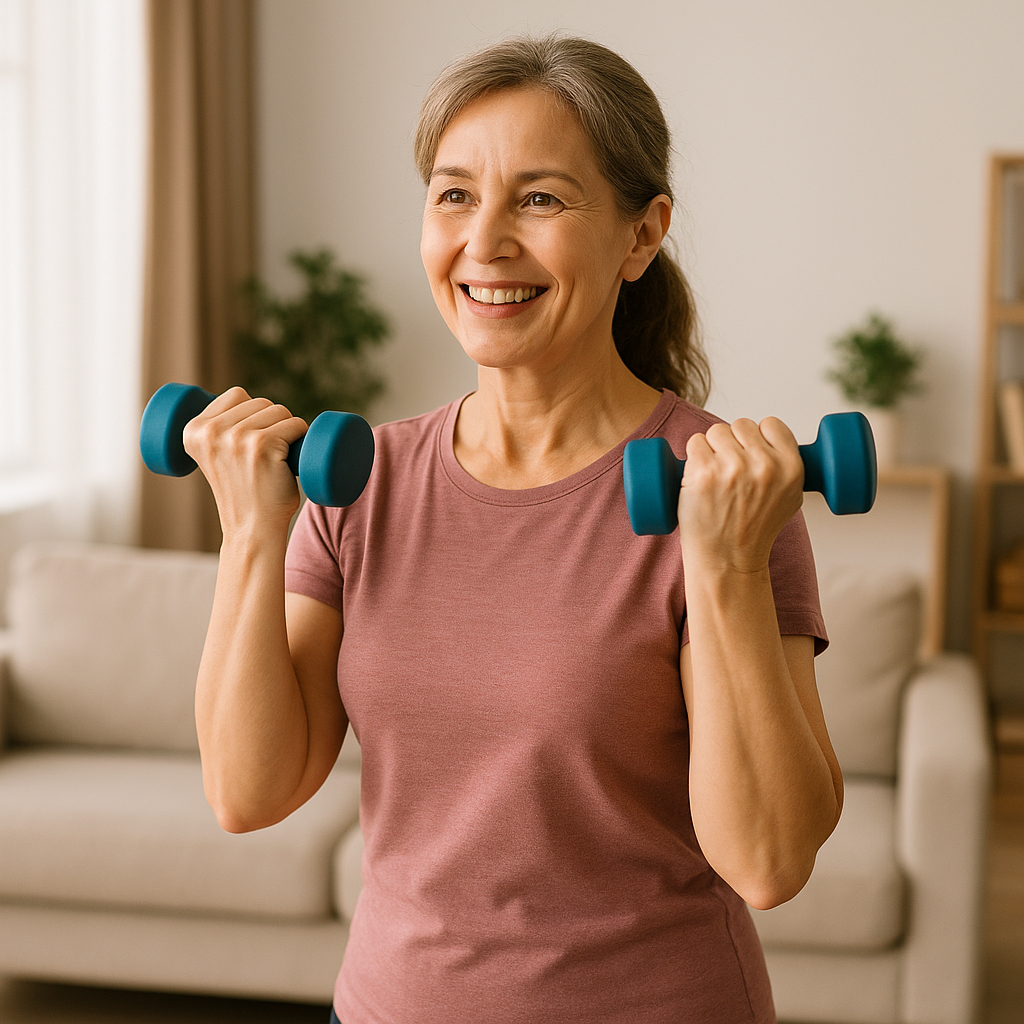 운동하는 중년여성