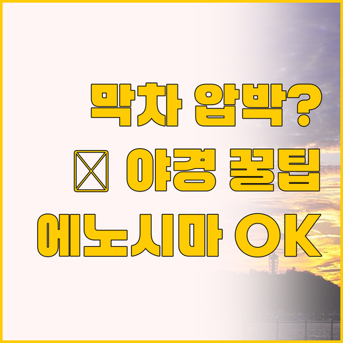 막차 시간에 쫓기지 않고 에노시마 야..