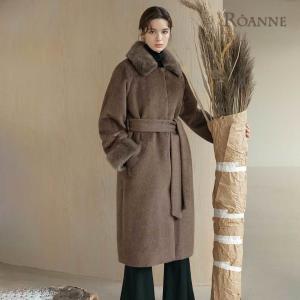 로안 21FW 클래식 밍크콤비 알파카 롱코트