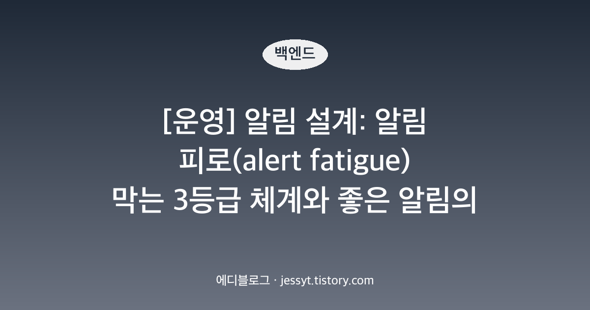 [운영] 알림 설계: 알림 피로(alert fatigue) 막는 3등급 체계와 좋은 알림의 조건