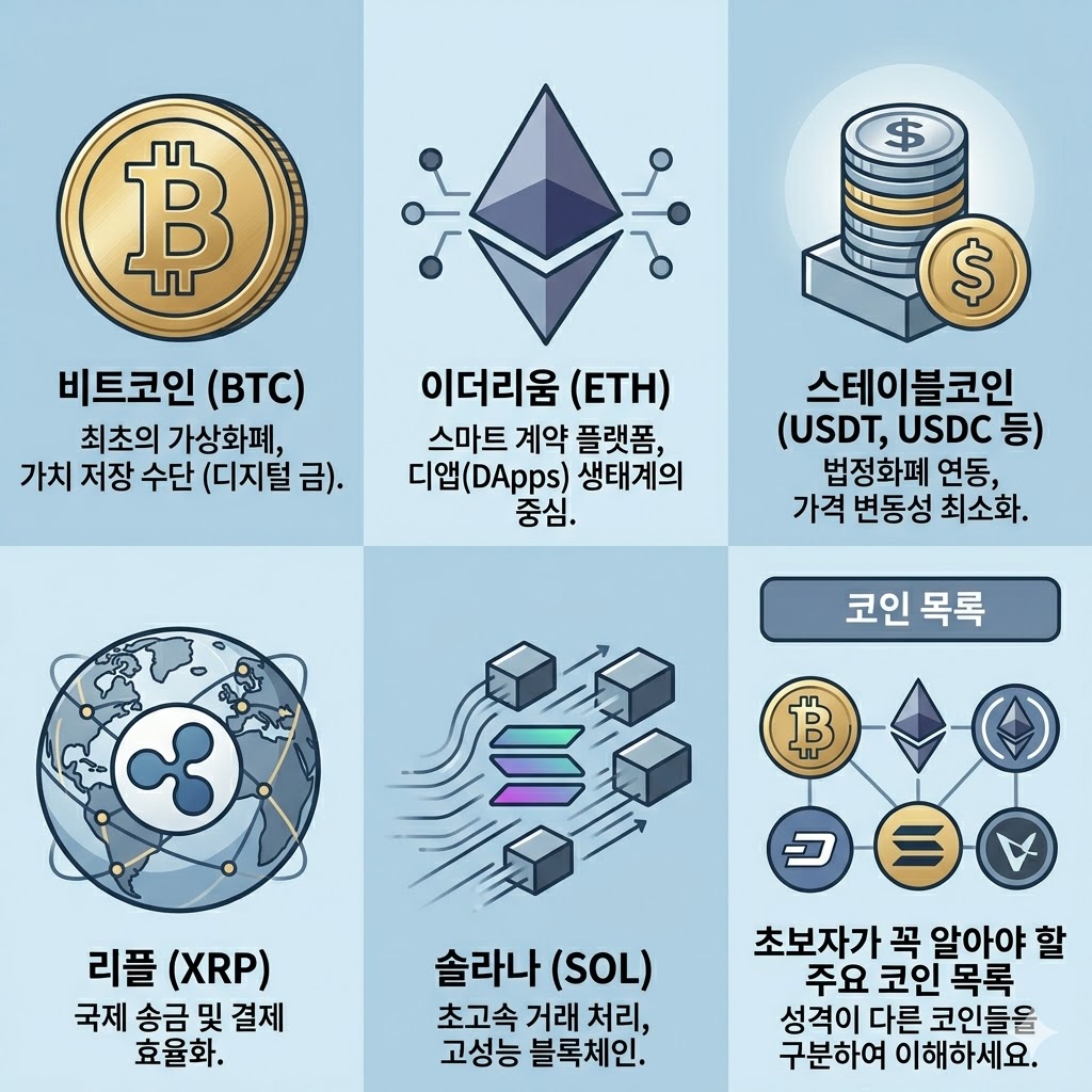 주요 코인 종류