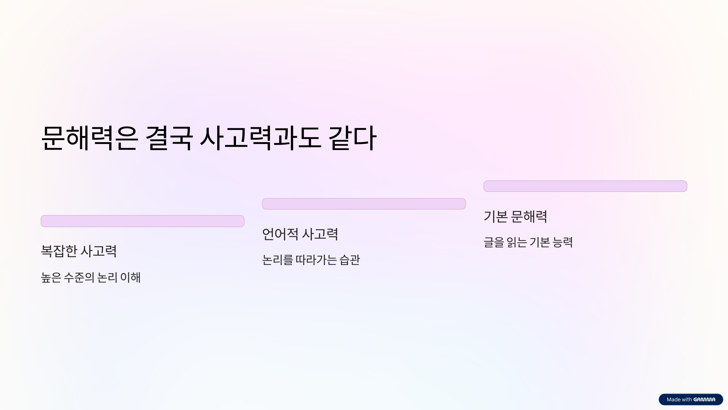 문해력은 결국 사고력과도 같다