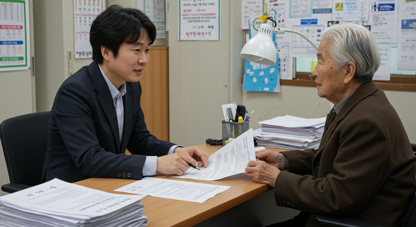 노인 복지 혜택 신청하는 모습