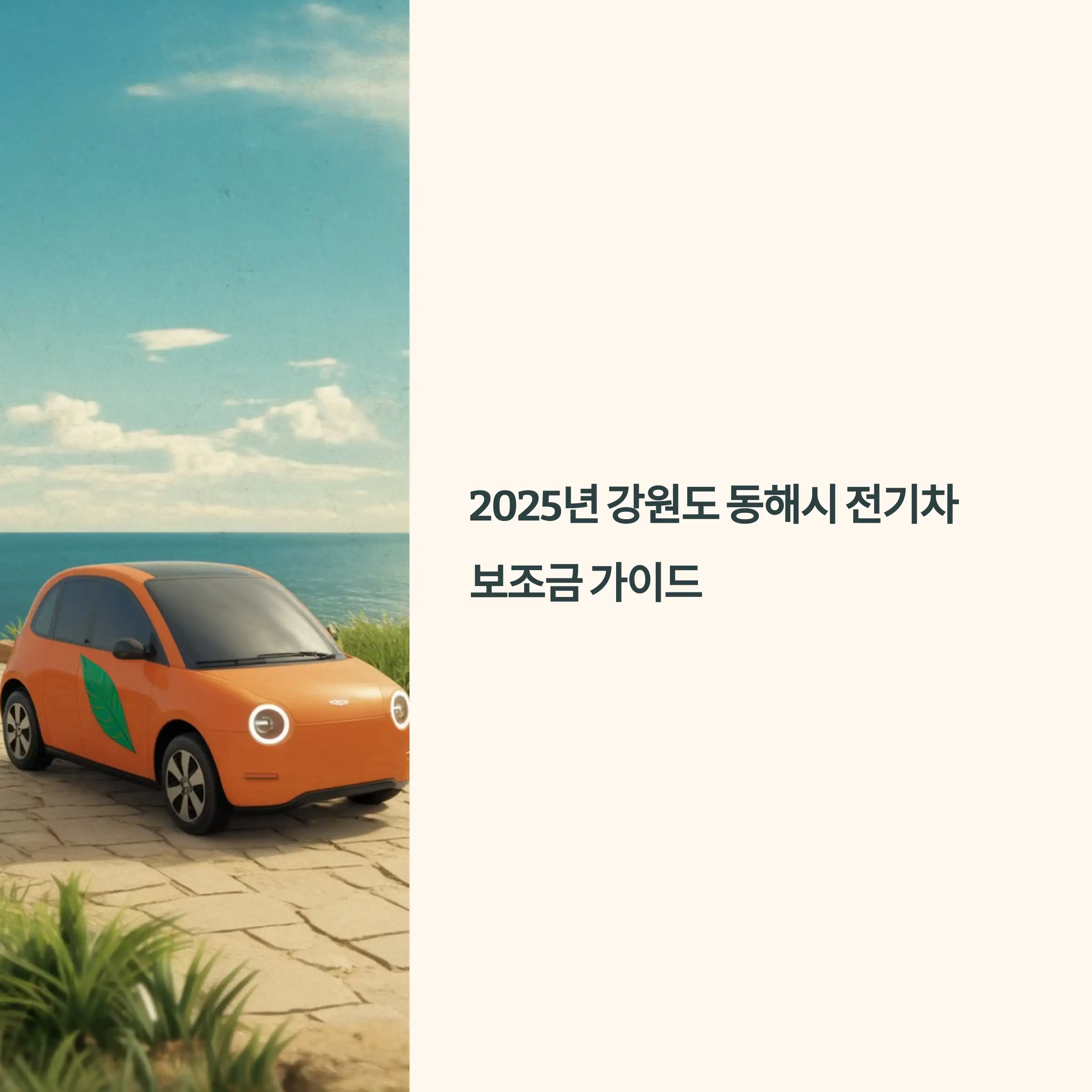 2025년 강원도 동해시 전기차 보조금