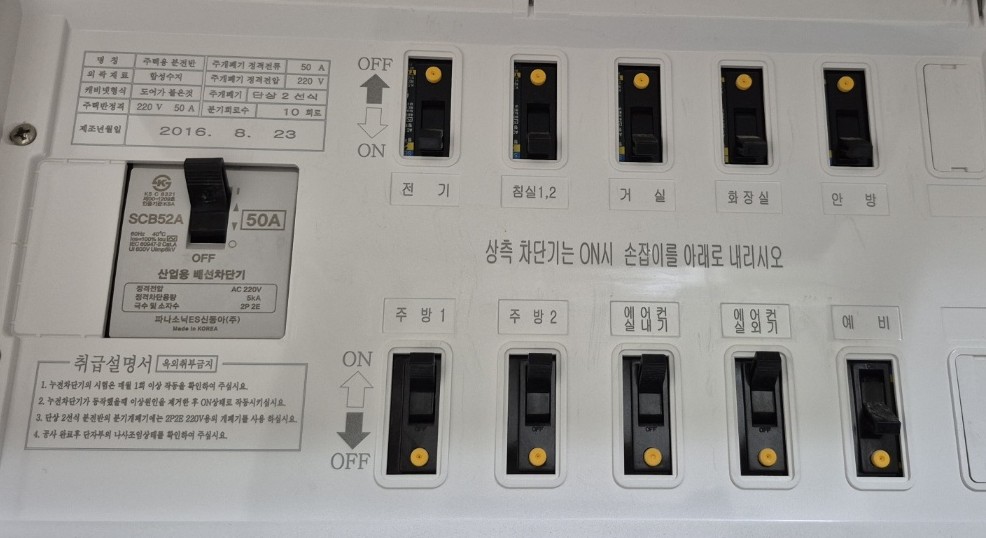 가정에서 전기 사용을 줄이기 위해 전원 스위치를 끄는 모습