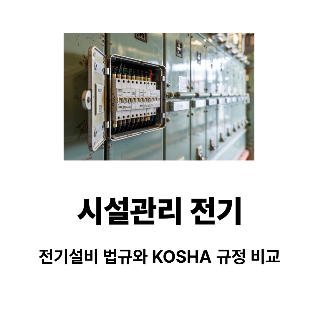 시설관리 전기: 전기설비 법규 vs KOSHA 규정 비교(헷갈리지 않게 끝장정리)