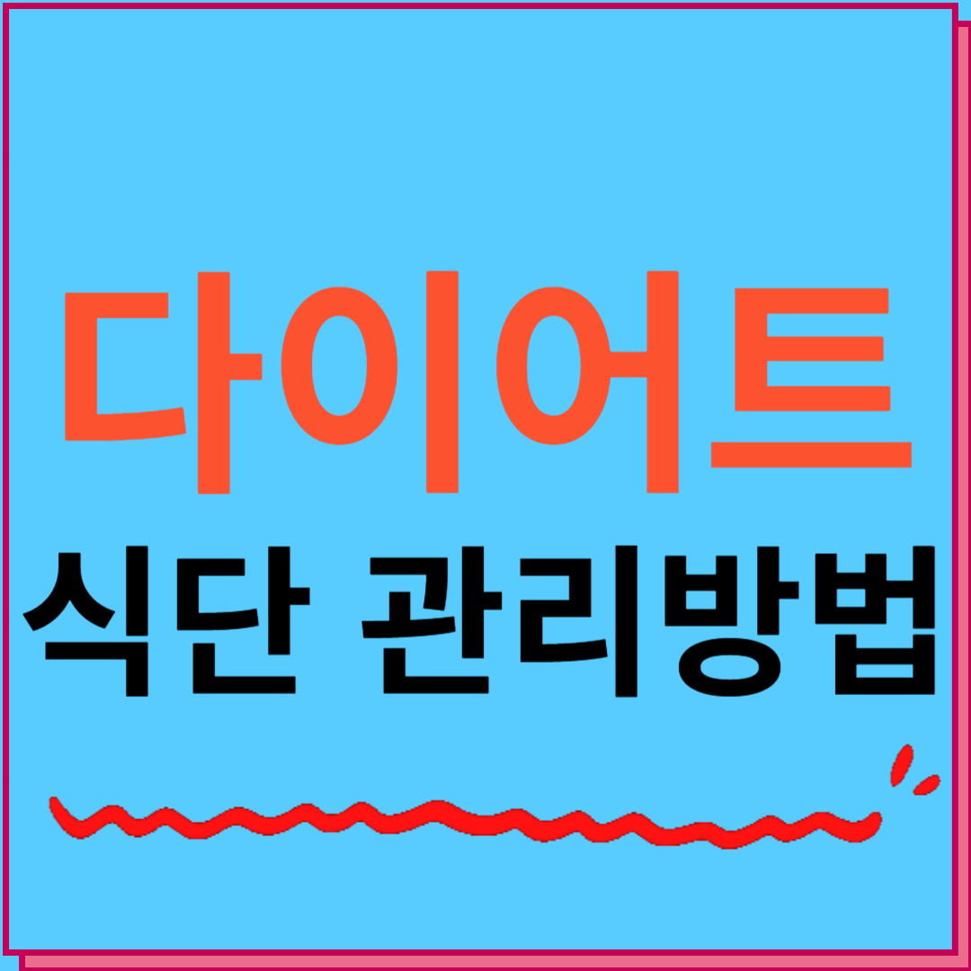 다이어트 식단 관리 방법