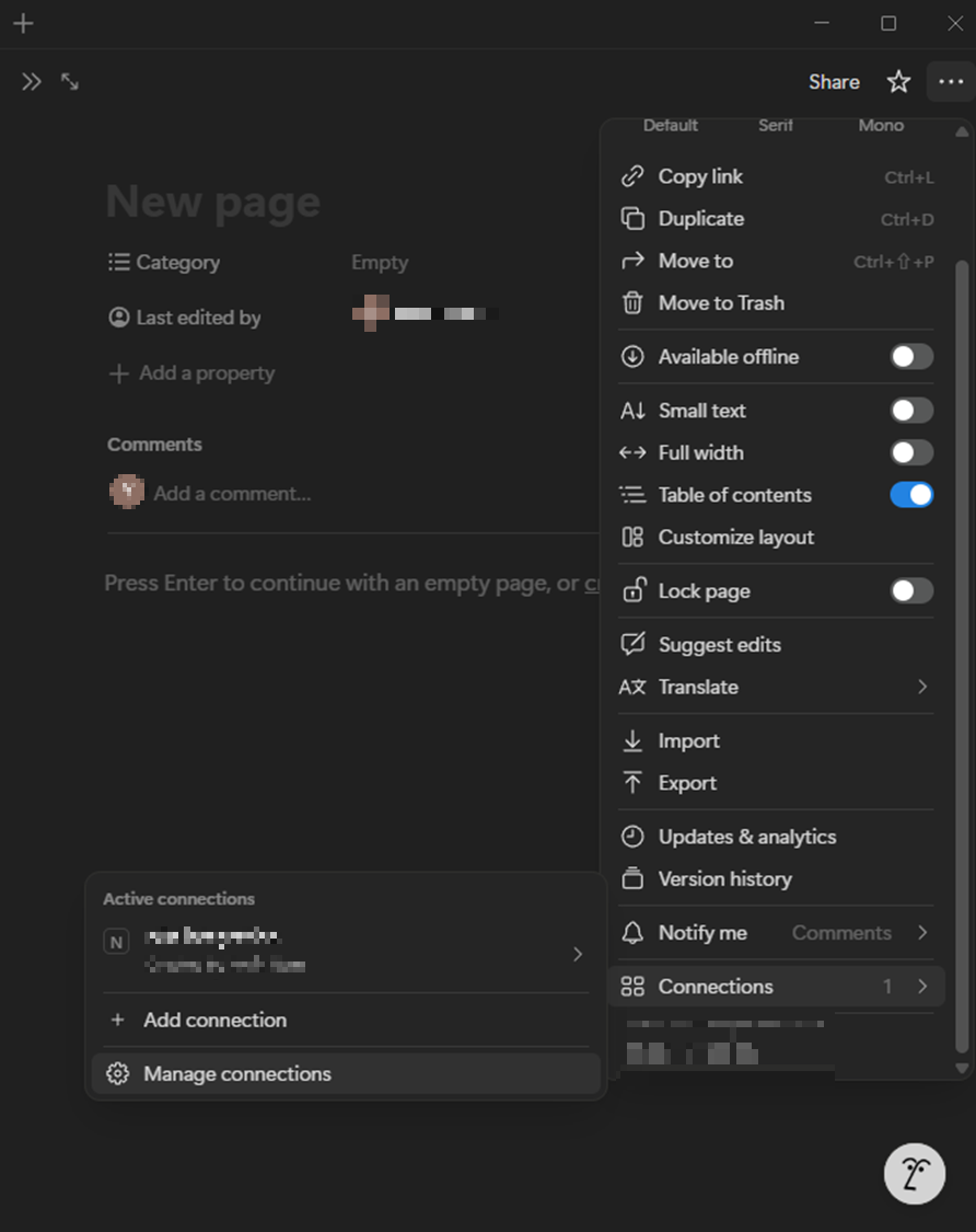 Manage API connections