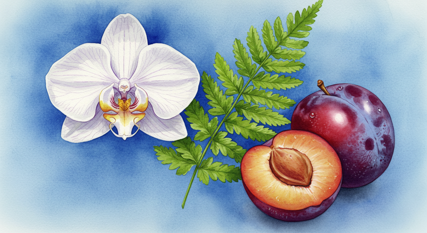 자연물감으로 그린 꽃, 과일