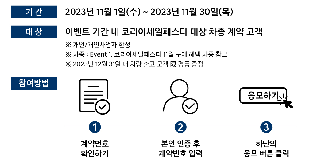 코리아 페스타 세일 계약 인증 이벤트
