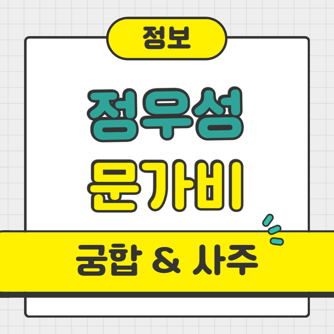 정우성 문가비 결혼 사주 궁합 정리 도표