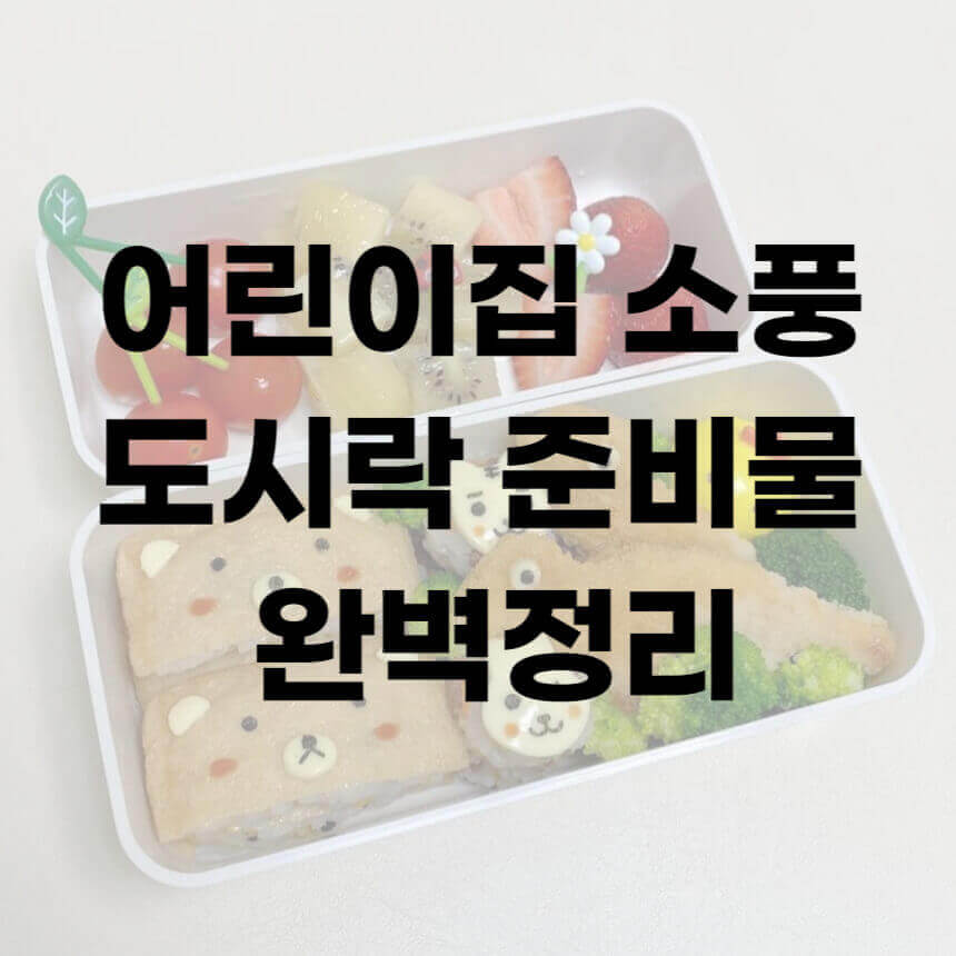 어린이집 소풍 도시락 준비물 완벽정리