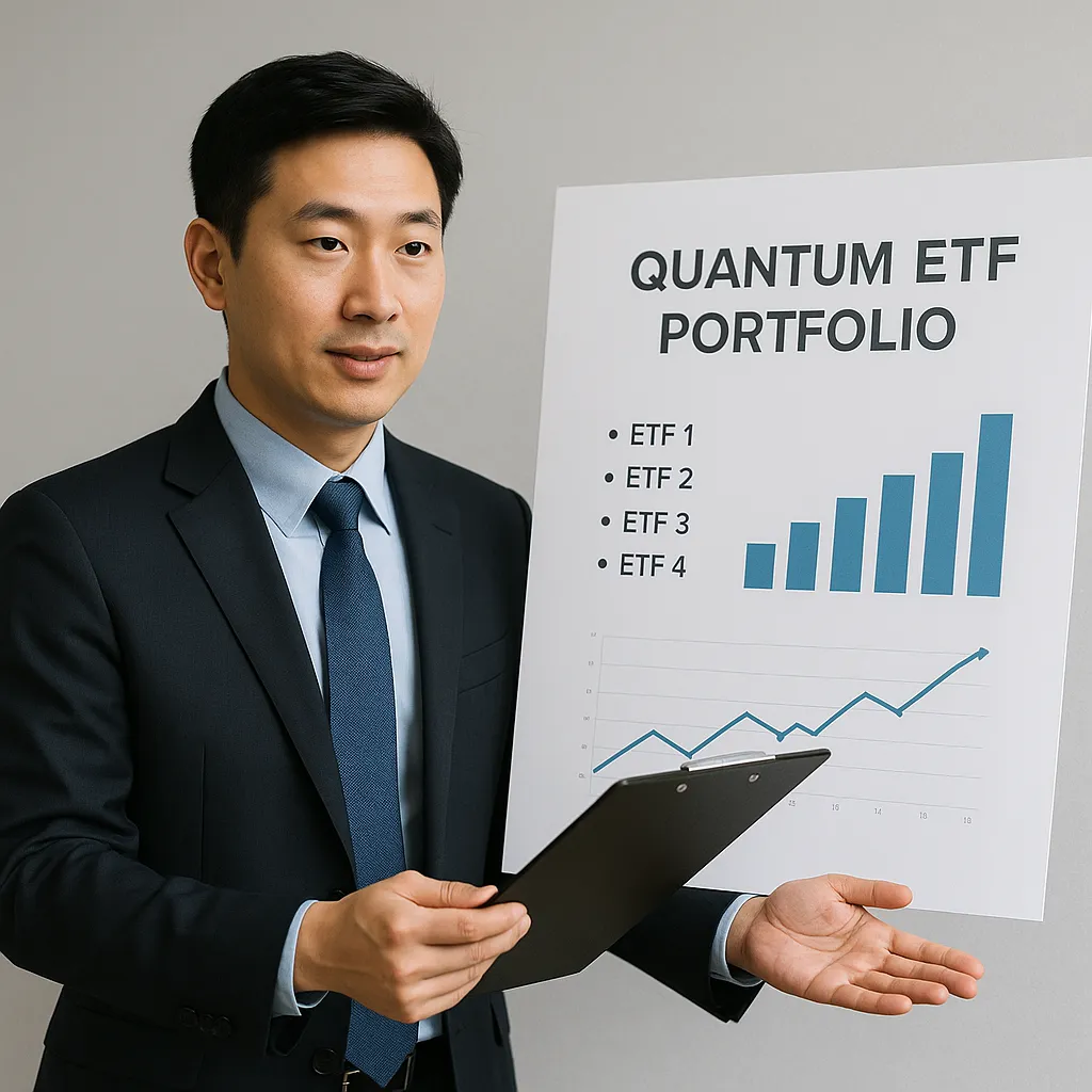 양자 ETF 포트폴리오를 설명하는 전문가