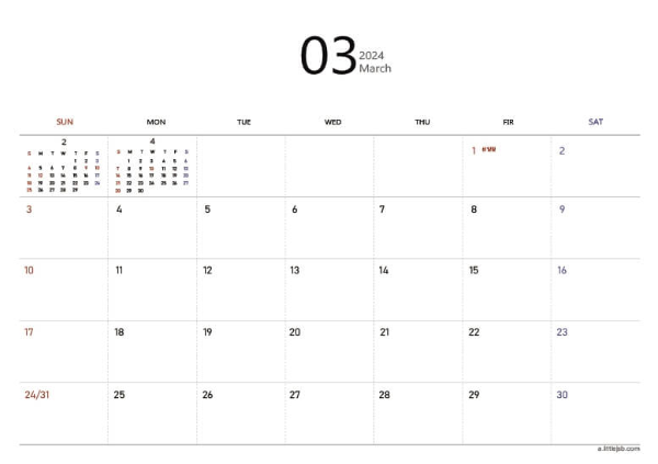 2024년_3월달력_프린트_pdf