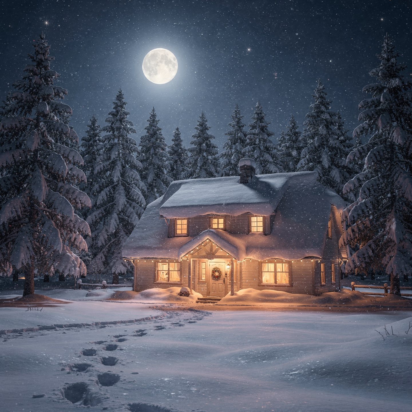 겨울밤 조용한 크리스마스 이미지