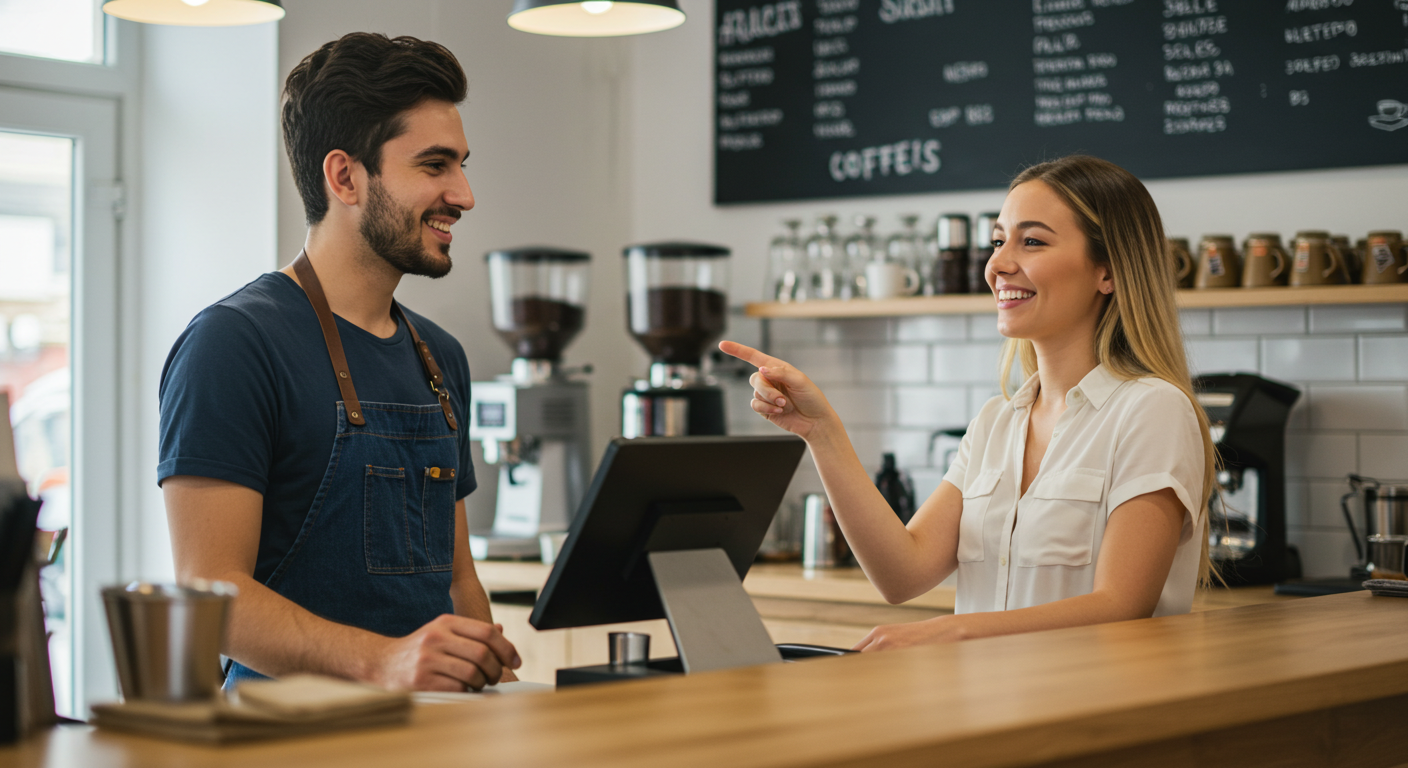 카페 친절한 느낌