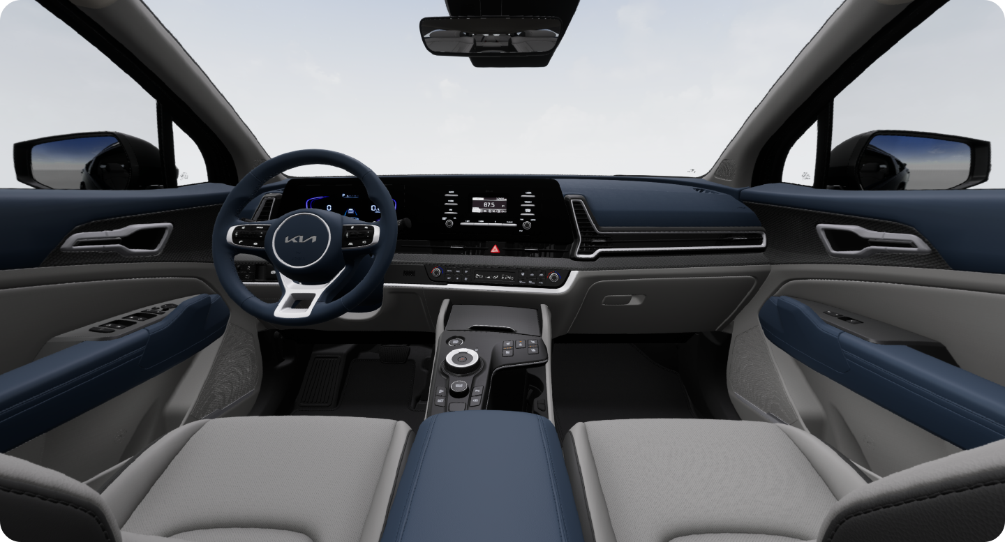 스포티지 하이브리드 네이비 그레이 실내 색상