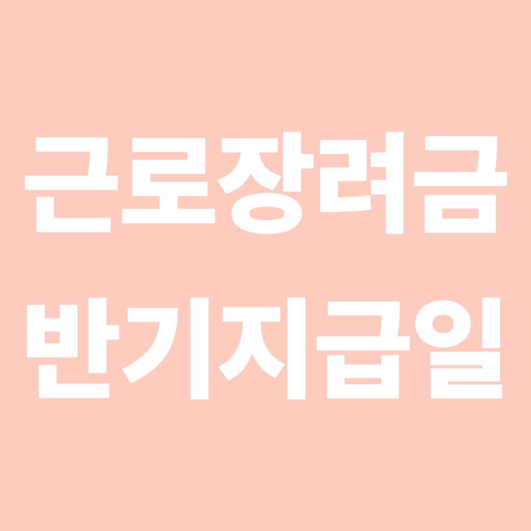 근로장려금 반기지급일