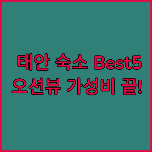 태안 숙소 베스트 5곳 비교 분석 오..