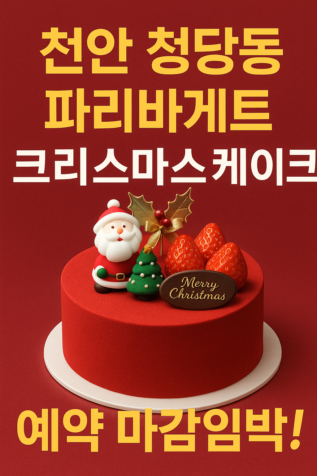 천안 청당동 파리바게트 크리스마스 케이크 예약 마감 임박!