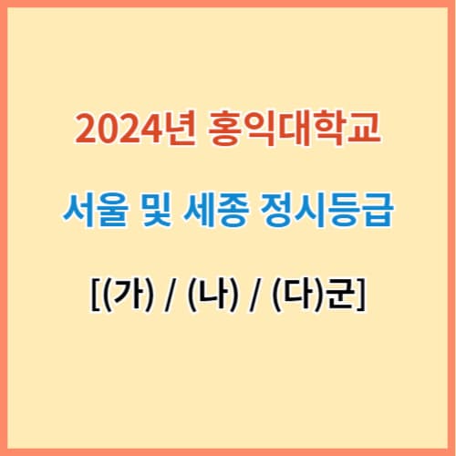 홍익대 입결 섬네일 이미지